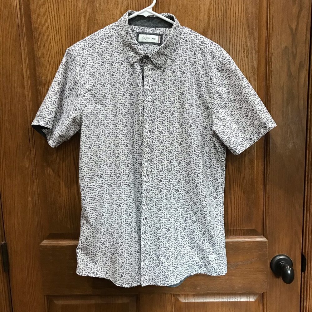 Men’s DepartWest Short Sleeved Button-Up Shirt - M